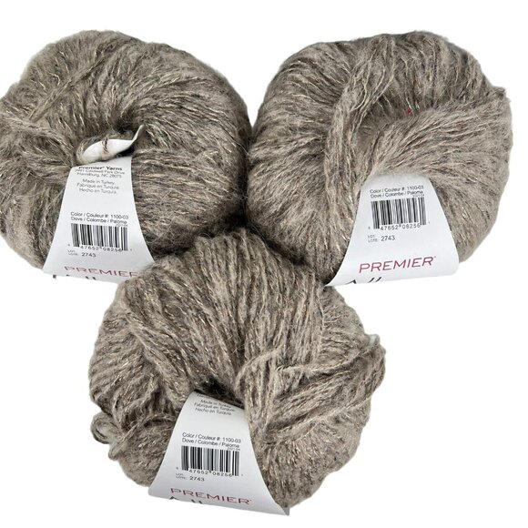 Premier Allure Alpaca Blend Luxury Yarn Dove Lot of 3 Turkey Original Package - Picture 6 of 9